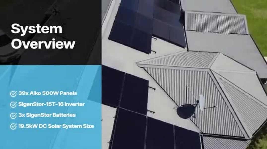 ⁣19.5kW Solar System with 24kWh SigenStor Battery Storage